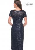 Picture of: Short Evening Dress with Intricate Beaded Sequin Design in Navy, Style: 30043, Detail Picture 2