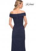 Picture of: Long Ruched Gown with Off the Shoulder Top in Blue, Style: 30363, Detail Picture 2