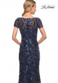 Picture of: Stunning Beaded Long Gown with V Neckline in Blue, Style: 30375, Detail Picture 2