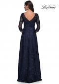 Picture of: Beautiful Lace Mother of the Bride Dress with Illusion Neckline in Navy, Style: 30835, Detail Picture 2