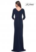 Picture of: Long Evening Dress with Wrap Style Neckline in Navy, Style: 31020, Detail Picture 2