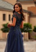 Picture of: Gorgeous Gown with Beaded Lace Applique in Navy, Style: 31692, Detail Picture 2