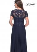 Picture of: Elegant Jersey Evening Dress with Lace Details in Navy, Style: 31906, Detail Picture 2