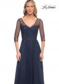 Picture of: Tulle A-line Evening Dress with Beading in Navy, Style: 24894, Detail Picture 3