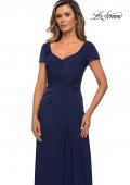 Picture of: Jersey Evening Dress with Side Knot Detail and Ruching in Navy, Style: 27872, Detail Picture 3