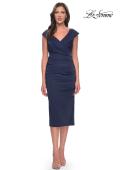 Picture of: Chic Short Evening Dress with Pleating in Navy, Style: 30110, Detail Picture 3