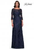 Picture of: Beautiful Lace Mother of the Bride Dress with Illusion Neckline in Navy, Style: 30835, Detail Picture 3