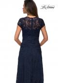 Picture of: Cap Sleeve Floral Gown with Sweetheart Neckline in Navy, Style: 27951, Detail Picture 4