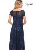 Picture of: Stunning Beaded Gown with Short Sleeves in Blue, Style: 30122, Detail Picture 4