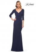 Picture of: Elegant Jersey Dress with Ruching and Ruffle Detail in Blue, Style: 30177, Detail Picture 4