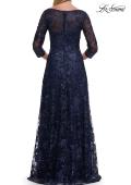 Picture of: Beautiful Lace Mother of the Bride Gown with V Neckline in Navy, Style: 30803, Detail Picture 4