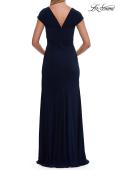 Picture of: Jersey Evening Dress with Cap Sleeves and Ruching in Navy, Style: 30874, Detail Picture 4