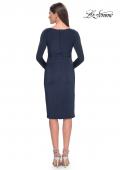 Picture of: Short Simple Jersey Dress with Flattering Ruching in Navy, Style: 31015, Detail Picture 4