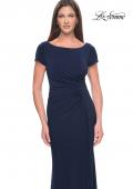 Picture of: Long Jersey Evening Dress with Rhinestone Details in Navy, Style: 31773, Detail Picture 4