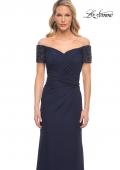 Picture of: Net Jersey Long Gown with Exquisite Beaded Design in Blue, Style: 30057, Detail Picture 5