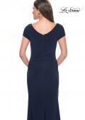 Picture of: Long Jersey Evening Dress with Rhinestone Details in Navy, Style: 31773, Detail Picture 5