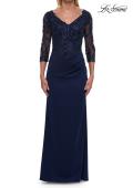 Picture of: Long Mother of the Bride Dress with Beaded Lace Bodice in Navy, Style: 32738, Detail Picture 5