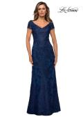 Picture of: Lace Evening Gown with Cap Sleeves and V Neck, Style: 27915, Detail Picture 6