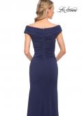 Picture of: Long Luxurious Jersey Off the Shoulder Evening Gown in Blue, Style: 30040, Detail Picture 6