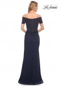 Picture of: Net Jersey Long Gown with Exquisite Beaded Design in Blue, Style: 30057, Detail Picture 6