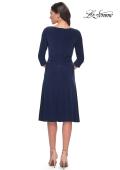 Picture of: Chic Tea Length Jersey Dress with Ruching in Navy, Style: 30069, Detail Picture 6