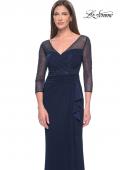 Picture of: Evening Gown with Illusion Rhinestone Sleeves in Navy, Style: 31777, Detail Picture 6
