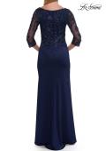 Picture of: Long Mother of the Bride Dress with Beaded Lace Bodice in Navy, Style: 32738, Detail Picture 6