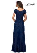 Picture of: Lace Evening Gown with Cap Sleeves and V Neck, Style: 27915, Detail Picture 7