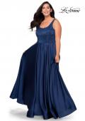 Picture of: Rhinestone Bodice Plus Size Prom Gown with Pockets in Navy, Style: 28879, Main Picture