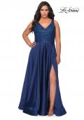 Picture of: A-line Plus Size Dress with Lace Sequin Bodice in Navy, Style: 29004, Main Picture