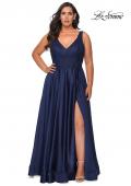 Picture of: A-line Plus Size Dress with Rhinestone Lace Bodice in Navy, Style: 29039, Main Picture