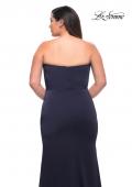 Picture of: Strapless Plus Size Dress with Ruffle Slit Detail in Navy, Style: 29664, Detail Picture 8