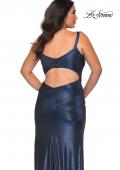 Picture of: Metallic Plus Size Dress with Cut Out Open Back in Navy, Style: 29053, Detail Picture 2
