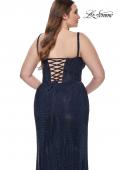 Picture of: Bustier Plus Size Dress with Rhinestone Fishnet Fabric in Navy, Style: 32243, Detail Picture 2