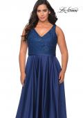 Picture of: A-line Plus Size Dress with Lace Sequin Bodice in Navy, Style: 29004, Detail Picture 3