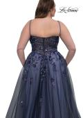 Picture of: Stunning A-line Plus Dress with Sequin Beaded Applique in Navy , Style: 33061, Detail Picture 3