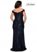 Picture of: Off The Shoulder Sequin Plus Size Prom Dress in Navy, Style: 28795, Detail Picture 4