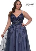 Picture of: Stunning A-line Plus Dress with Sequin Beaded Applique in Navy , Style: 33061, Detail Picture 4