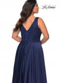 Picture of: A-line Plus Size Dress with Rhinestone Lace Bodice in Navy, Style: 29039, Detail Picture 5