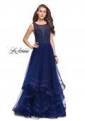 Picture of: Ball Gown with Ruffle Tulle Skirt and Beading in Navy, Style: 25620, Main Picture