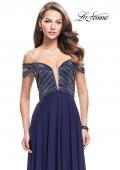 Picture of: A-Line Prom Gown with Beaded Bodice and Chiffon Skirt in Navy, Style: 26059, Main Picture