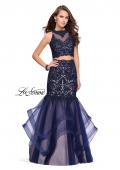 Picture of: Two Piece Lace Prom Dress with Tulle Skirt in Navy, Style: 26071, Main Picture