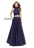Picture of: Long Lace A-line Two Piece Prom Dress with Cut Outs in Navy, Style: 26103, Main Picture