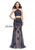 Picture of: Two Piece Prom Dress with Beaded Top and Tulle Skirt in Navy, Style: 26305, Main Picture