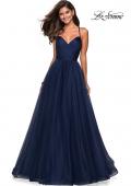 Picture of: Simple Tulle Prom Dress with Sweetheart Neckline in Navy, Style: 27535, Main Picture