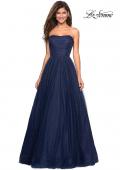 Picture of: Strapless Fully Rhinestone A-Line Prom Dress in Navy, Style: 27630, Main Picture