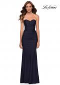 Picture of: Strapless Jersey Dress with Ruching and Full Back in Navy, Style 29851, Main Picture