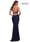 Picture of: Cut Out Prom Dress with Ruching and Open Back in Blue, Style: 30510, Detail Picture 8