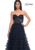 Picture of: A-Line Ruffle Tulle Prom Dress with Sweetheart Top in Navy, Style: 32283, Detail Picture 8