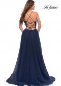 Picture of: Rhinestone Tulle Ballgown with Slit and Lace Up Back, Style: 30536, Detail Picture 9